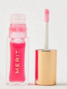 Merit LES DEUX Shade Slick Lip Gelee Gloss in Pink - Hydrating Sheer Shine